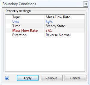 set mass flow rate