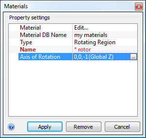 materials dialog