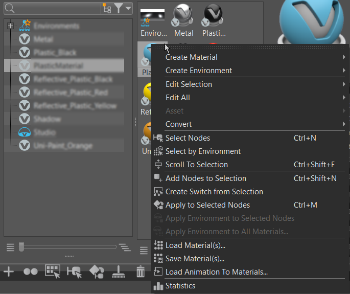 Materials section and Material Preview pane