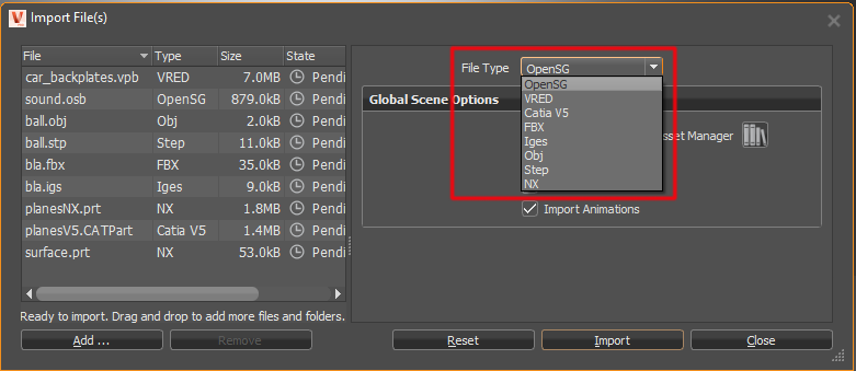 File Type Parameters