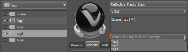 Selecting existing tags