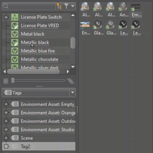 Adding materials to a tag