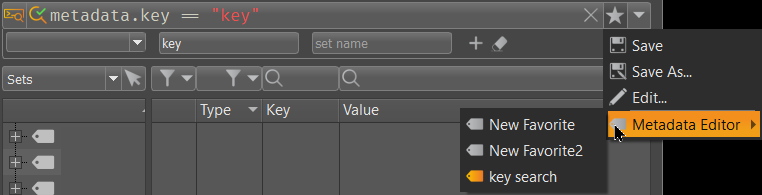 Grouped Favorites menu entries