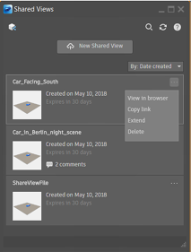 Shared View List menu