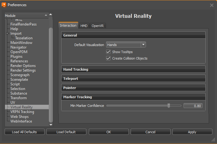 Virtual reality preferences update