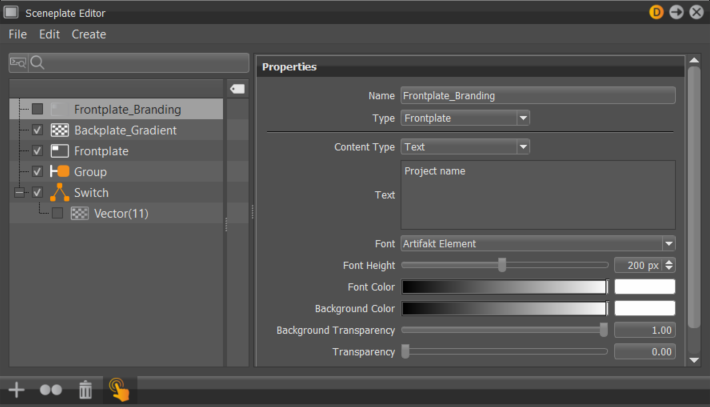Sceneplate Editor
