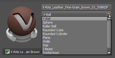 Material Preview Geometry menu