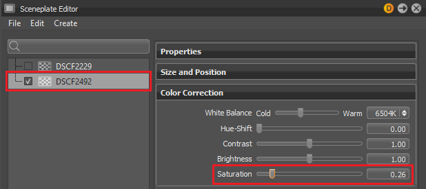Changing backplate saturation