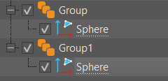 Original object group node and clone root node