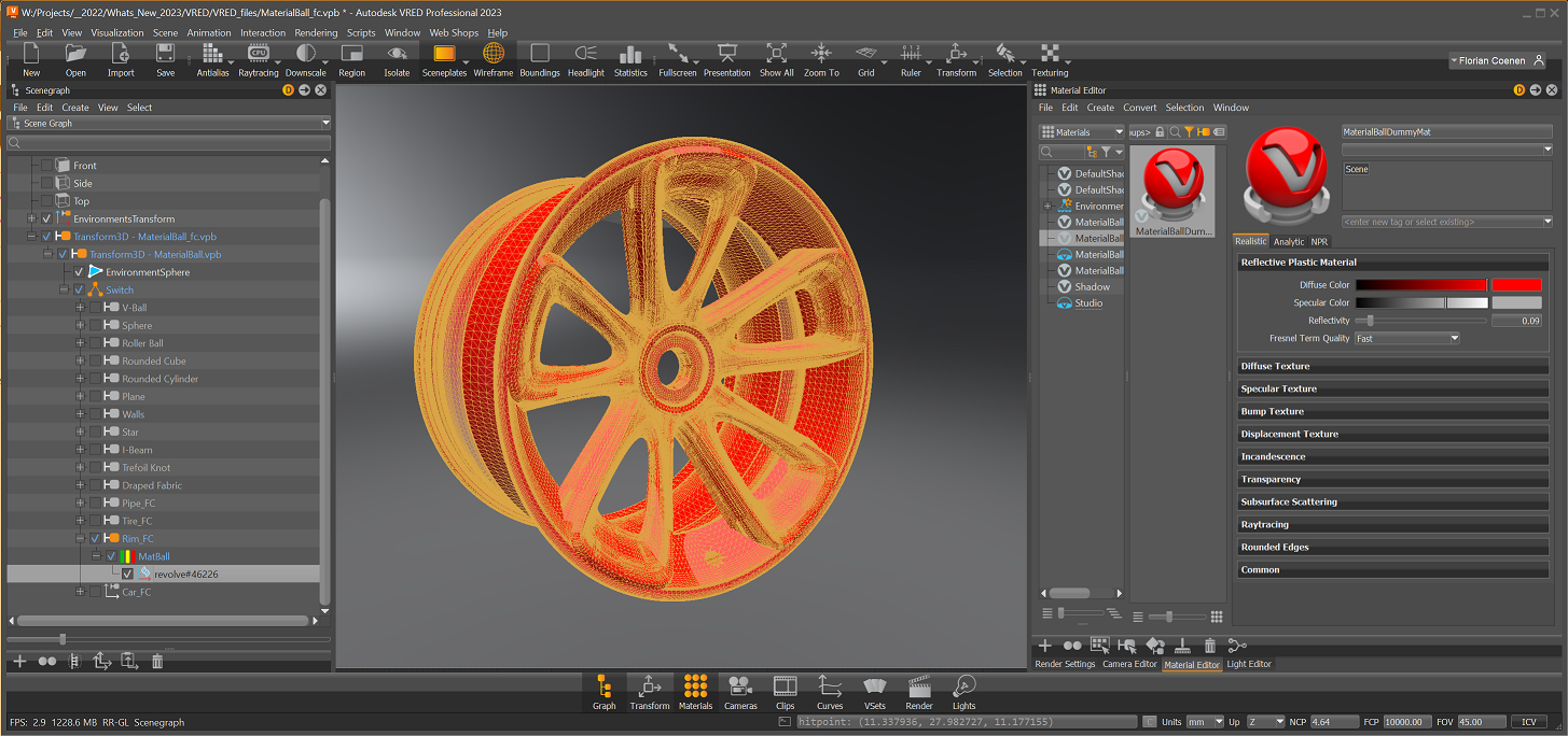 Showing one has to create an additional node within the switch and the custom geometry is under the MaterialGroup