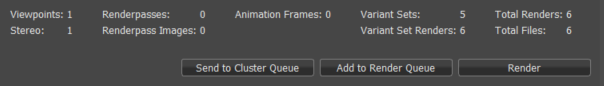 Render Settings readout for rendered data