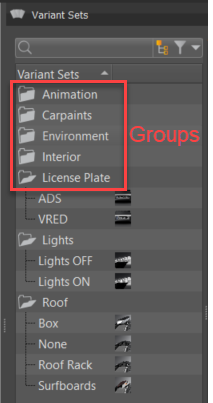 Variant Set groups