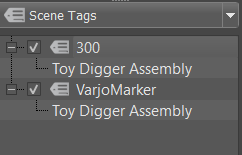 Example scene tag node structure for markers