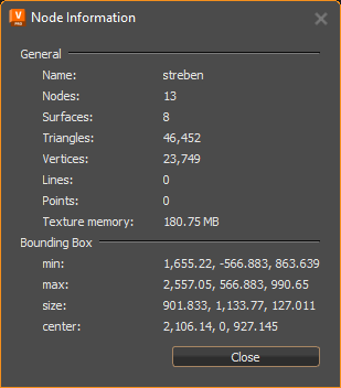 Node Information dialog