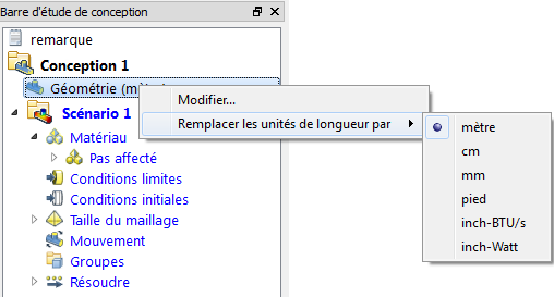 barre d'étude de conception