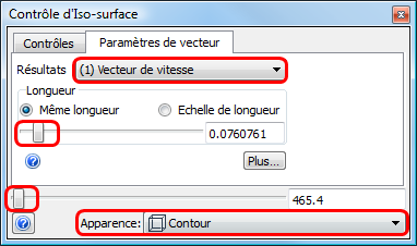 paramètres de vecteur