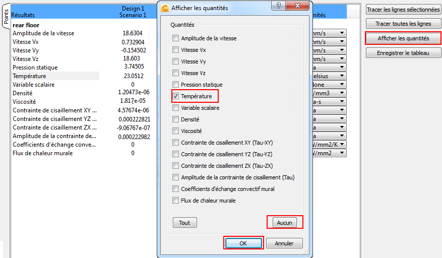 afficher les quantités