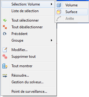 sélectionner une surface