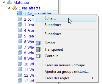modifier le matériau