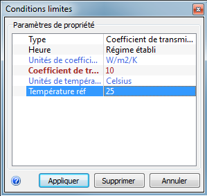 définir les conditions limites