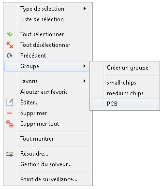 sélectionner la carte de circuits imprimés