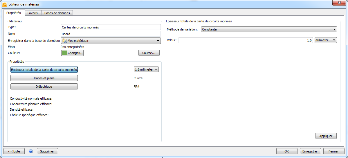 épaisseur de la carte de circuits imprimés