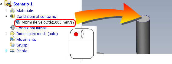 trascinare la condizione al contorno