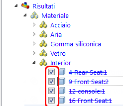 browser dei risultati