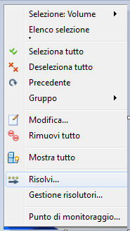 fare clic con il pulsante destro del mouse su Risolvi