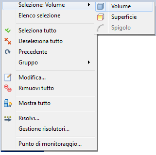 selezionare facendo clic con il pulsante destro del mouse
