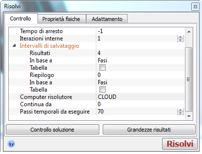 finestra di dialogo Risolvi