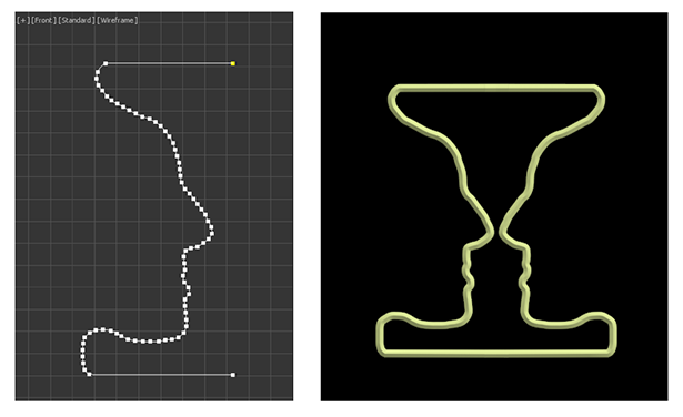 [スプライン ミラー](Spline Mirror)モディファイヤ
