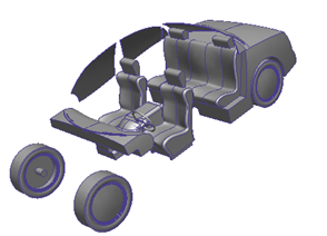 サーフェスを非表示にした車