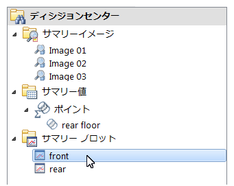 ディシジョン センターで前部座席を選択