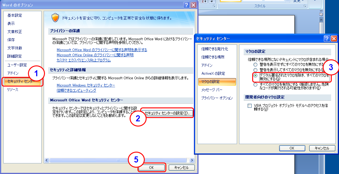 Word のセキュリティ