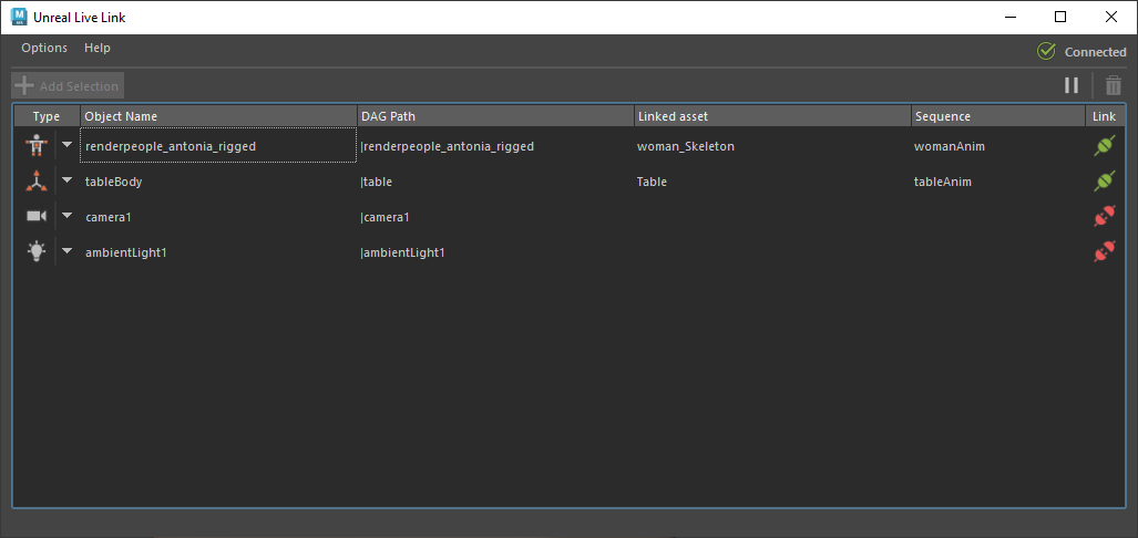 Live Link エディタ(Live Link Editor)
