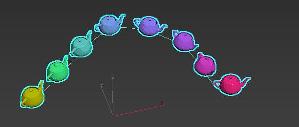 Array Modifier Distribution 방법: 스플라인