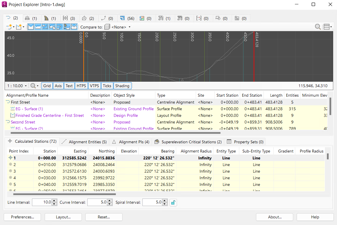 Autodesk Civil 3D Справка | Окно Project Explorer | Autodesk