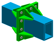 Rectangular end plate splice connection with stiffeners