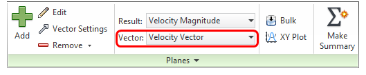 select velocity vector