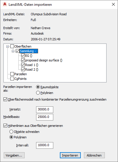 So Importieren Sie LandXML-Daten