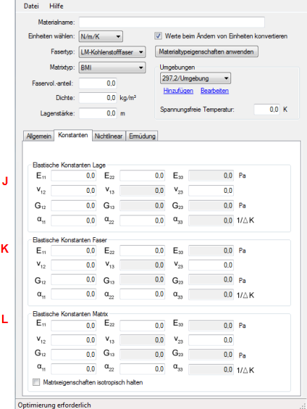 Registerkarte Konstanten