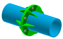 Circular end plate splice connection with stiffeners