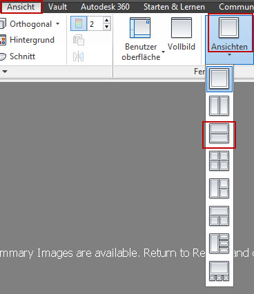 Zwei Ansichtsfenster