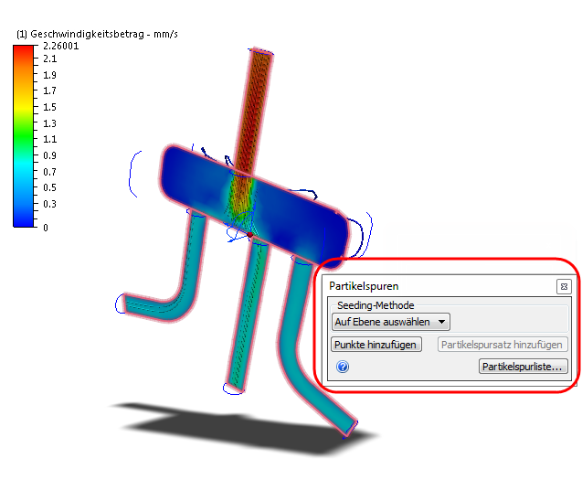 Schnellbearbeitung von Partikelspuren