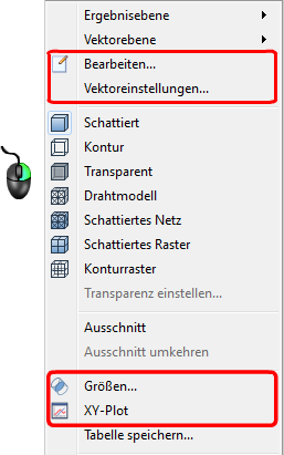 Ebene, rechte Maustaste