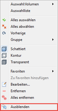 Mit Rechtsklick ausblenden