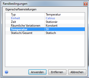 Temperatur festlegen