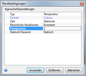 Temperatur festlegen