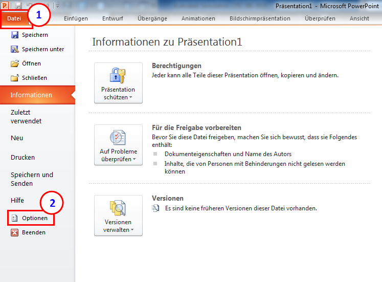Schaltfläche Office